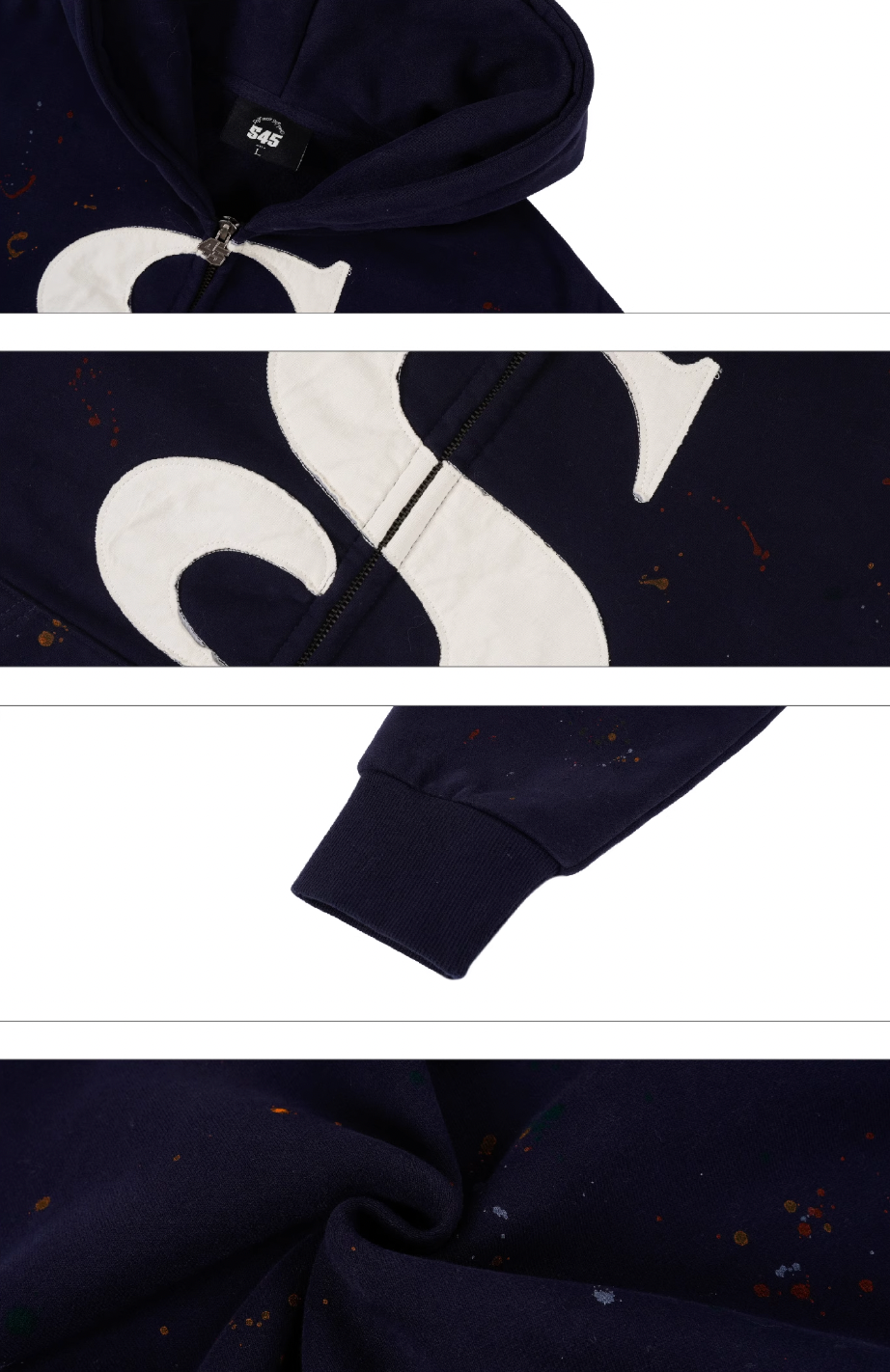 S45 Large S Logo Ink Splash Zip Up Hoodie