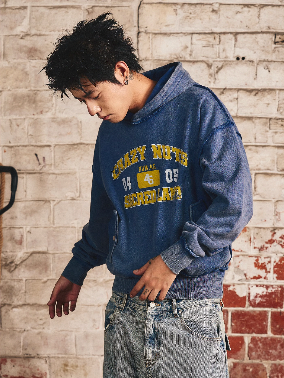 S45 Thread Destruction Washed Hoodie