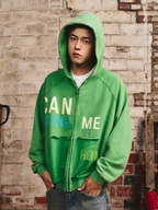 S45 Washed Flocking 3D Printed Zip Up Hoodie