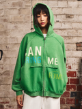 S45 Washed Flocking 3D Printed Zip Up Hoodie