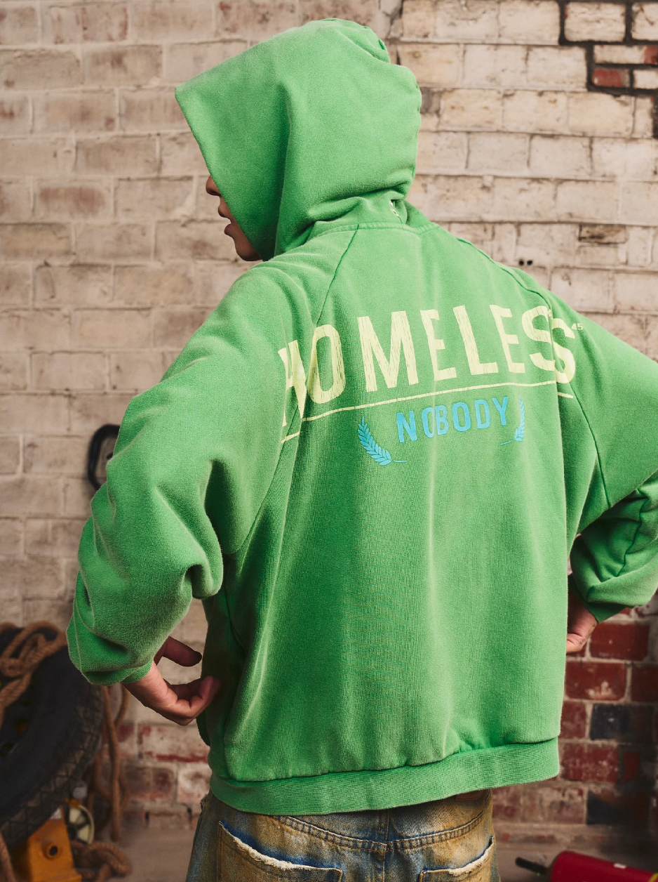 S45 Washed Flocking 3D Printed Zip Up Hoodie
