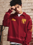 S45 Vintage Lapel Patch Polo Sweatshirt