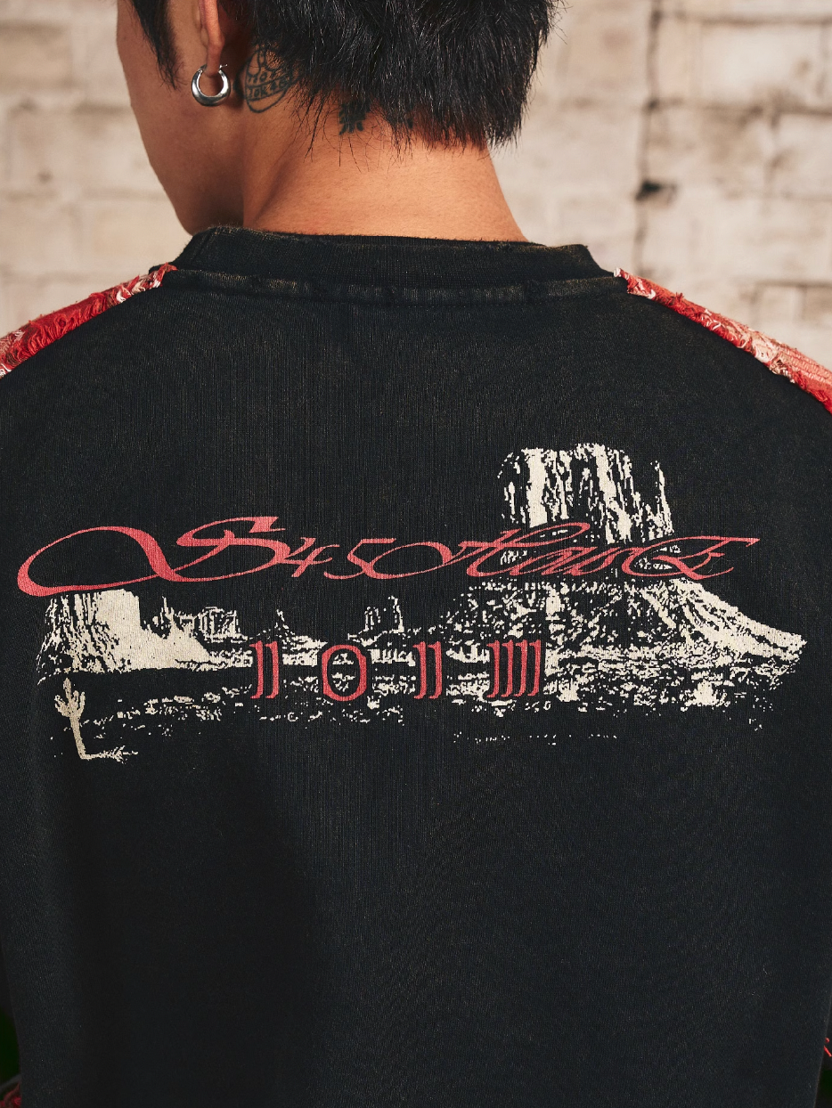 S45 Plaid Destruction Patchwork Sweatshirt