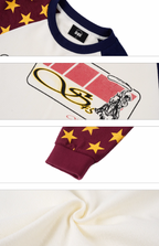 S45 Star Raglan Two Color Stitching Sweatshirt