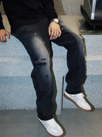 S45 Hole Washed Double Knee Jeans