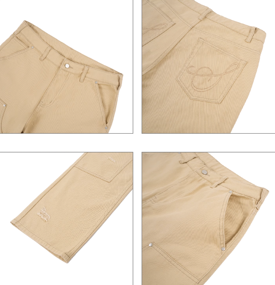 S45 Hole Washed Double Knee Work Pants