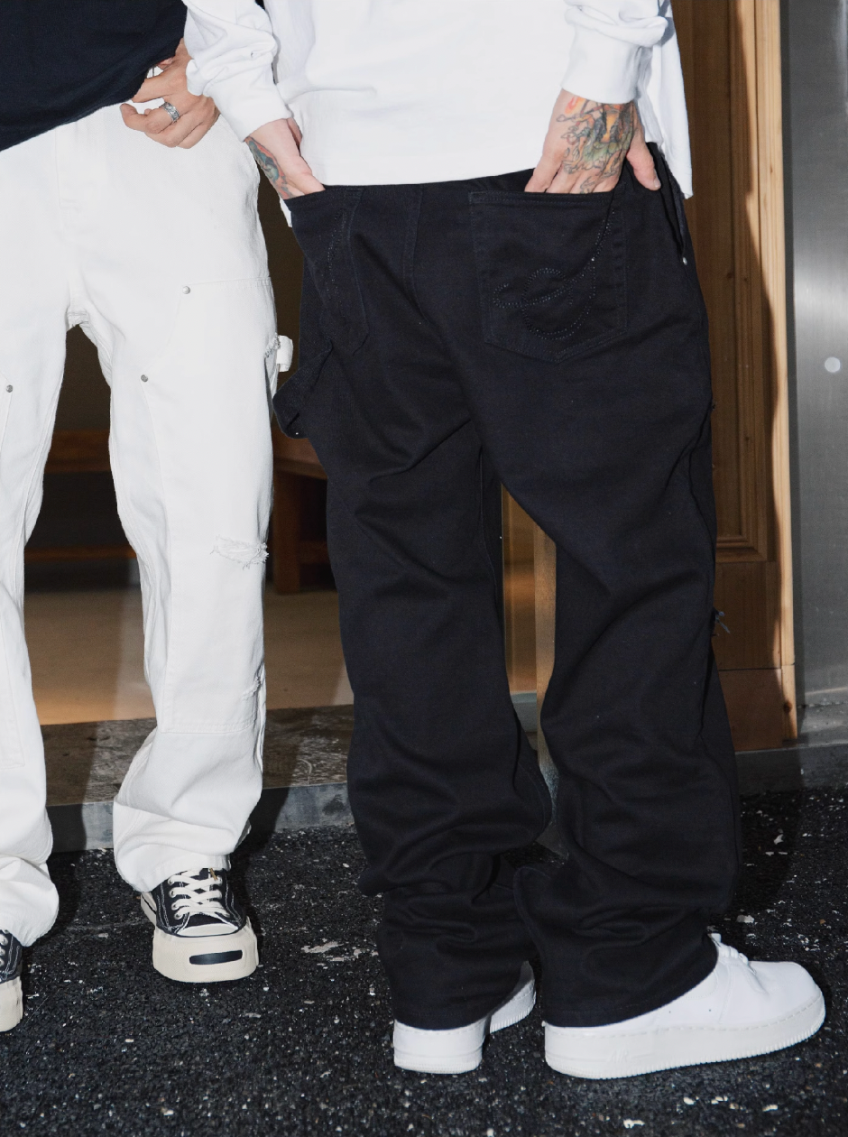 S45 Hole Washed Double Knee Work Pants