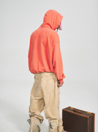 STEEPC Washed Aged Red Raglan Zip Up Hoodie