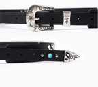 STEEPC Turquoise Studded Tanned Leather Belt