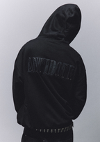 ANTIDOTE Patchwork Leather Embroidered Hoodie