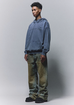 ANTIDOTE Washed Destroyed Slogan Hoodie