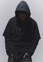 ANTIDOTE Washed Print Fake Two Piece Hoodie