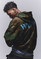 ANTIDOTE Camouflage Printed Zip Up Hoodie