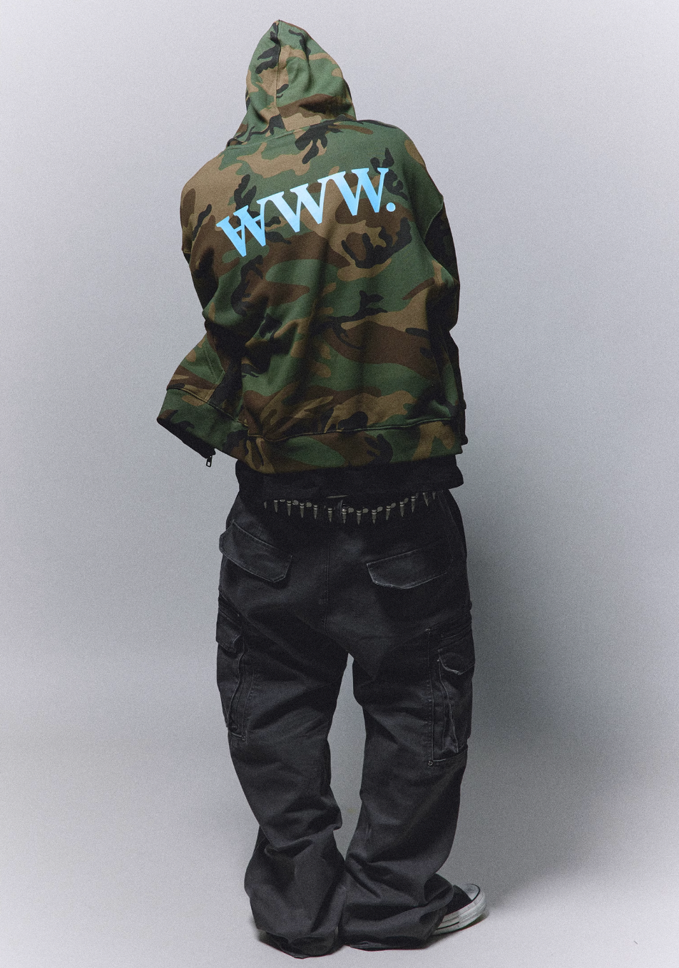 ANTIDOTE Camouflage Printed Zip Up Hoodie
