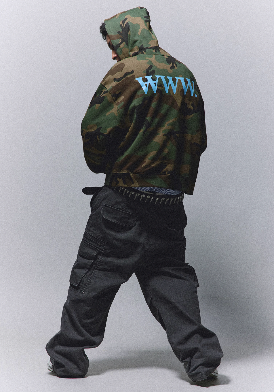 ANTIDOTE Camouflage Printed Zip Up Hoodie