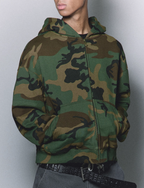 ANTIDOTE Camouflage Printed Zip Up Hoodie