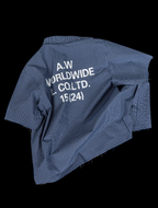 ANTIDOTE Plaid Lettering Print Short Sleeved Shirt