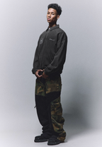 ANTIDOTE Badge Printed Washed Polo Sweatshirt