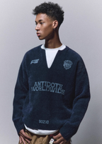 ANTIDOTE Imitation Mink Sports Print Knit Sweater