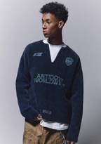 ANTIDOTE Imitation Mink Sports Print Knit Sweater