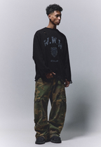 ANTIDOTE Camouflage Washed Hole Baggy Cargo Pants