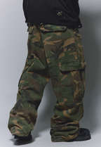 ANTIDOTE Camouflage Washed Hole Baggy Cargo Pants