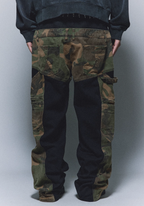 ANTIDOTE Camouflage Canvas Patchwork Baggy Pants