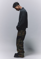 ANTIDOTE Camouflage Canvas Patchwork Baggy Pants