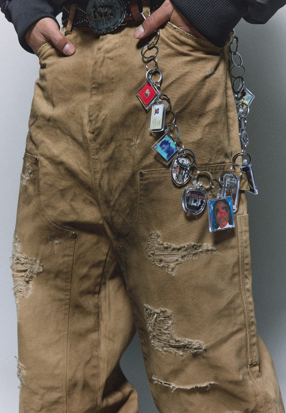 ANTIDOTE Heavy Damage Studded Double Knee Pants