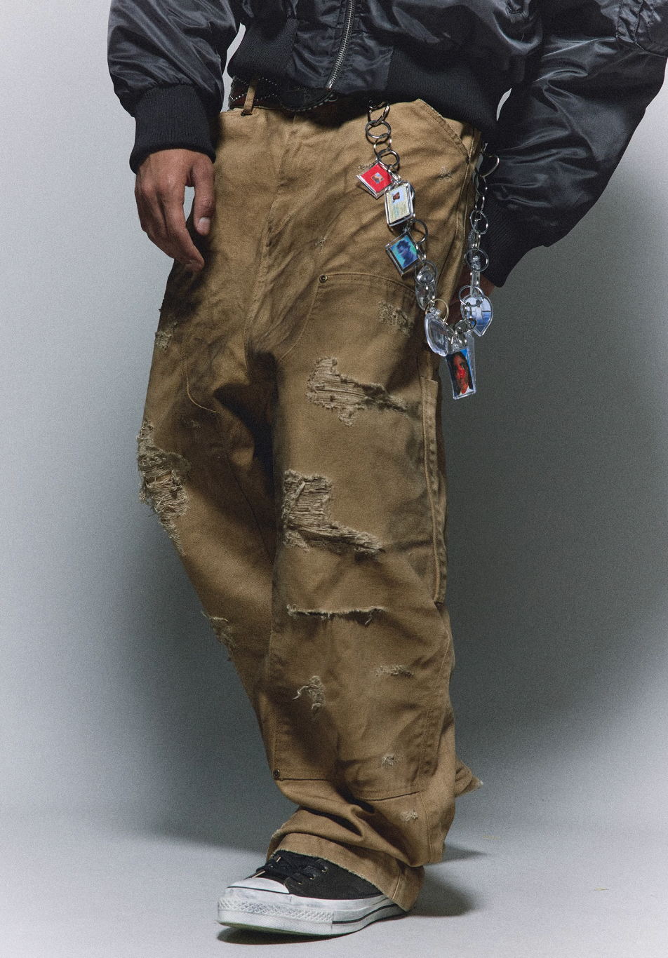 ANTIDOTE Heavy Damage Studded Double Knee Pants