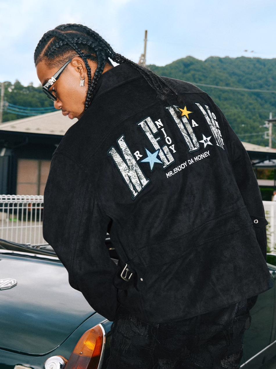 MEDM Animal Texture Suede Jacket