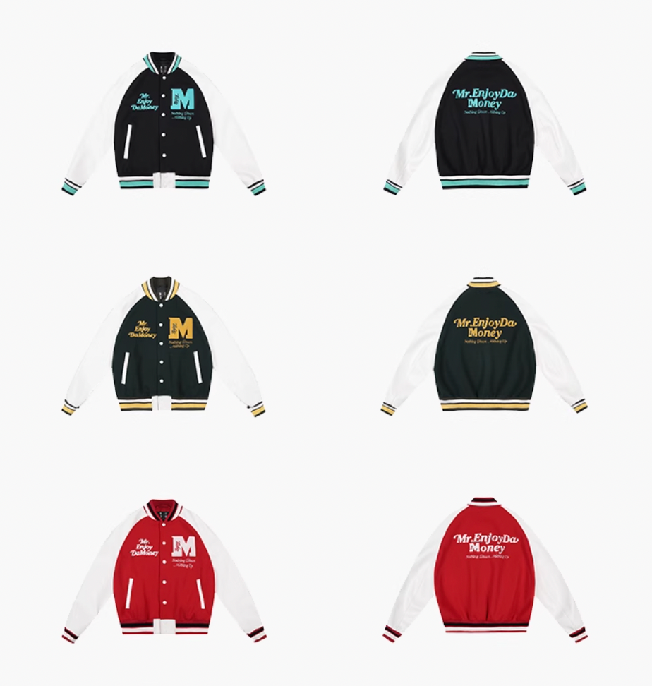 MEDM Font Typography Varsity Jacket