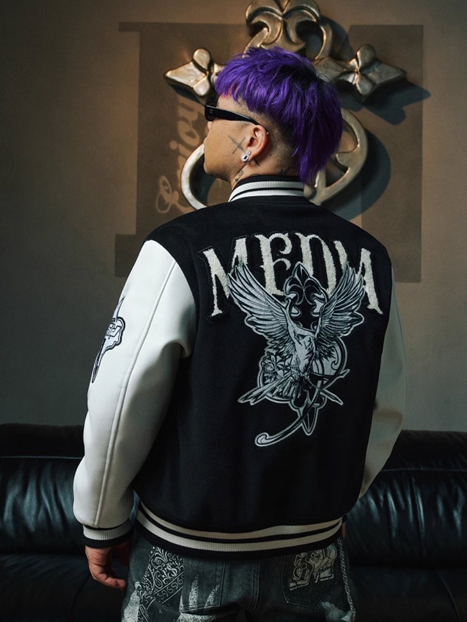 MEDM x STK Patch Embroidery Varsity Jacket