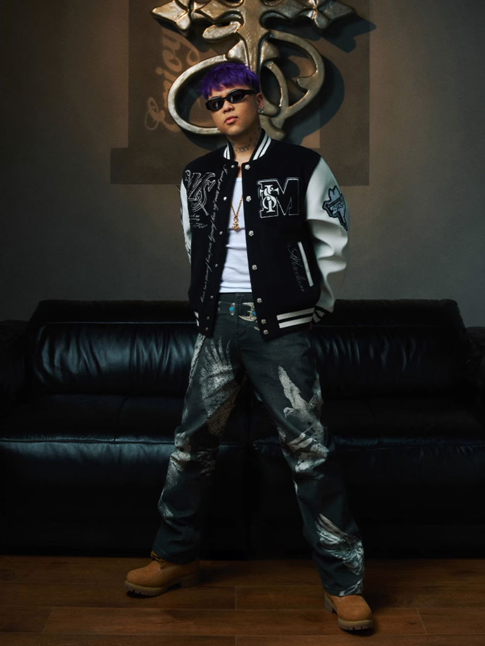 MEDM x STK Patch Embroidery Varsity Jacket