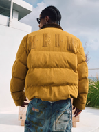 MEDM Corduroy Lapel Color Blocking Down Jacket