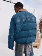 MEDM Corduroy Lapel Color Blocking Down Jacket