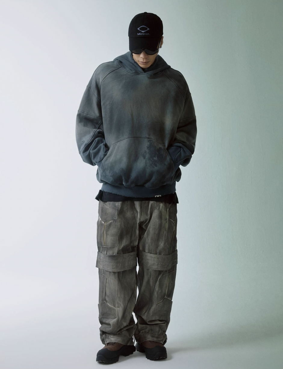 F2CE Handmade Gradient Spray Dye Destruction Hoodie