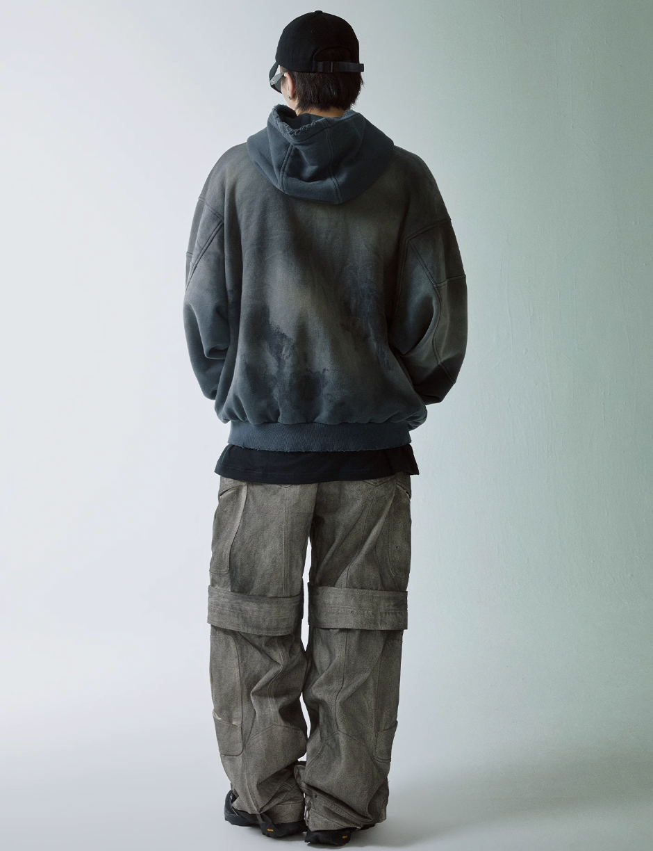 F2CE Handmade Gradient Spray Dye Destruction Hoodie