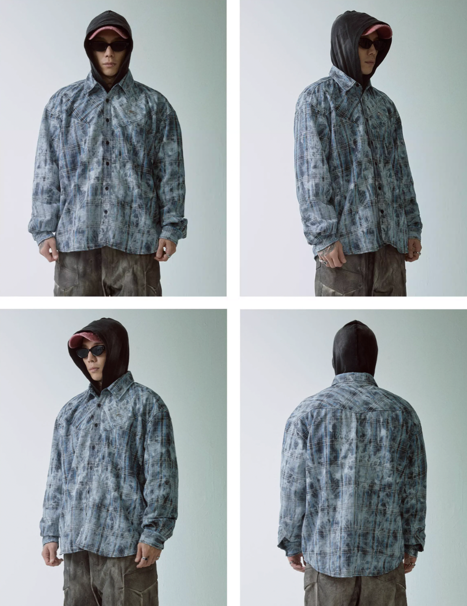 F2CE Plaid Mottled Long Sleeve Shirt
