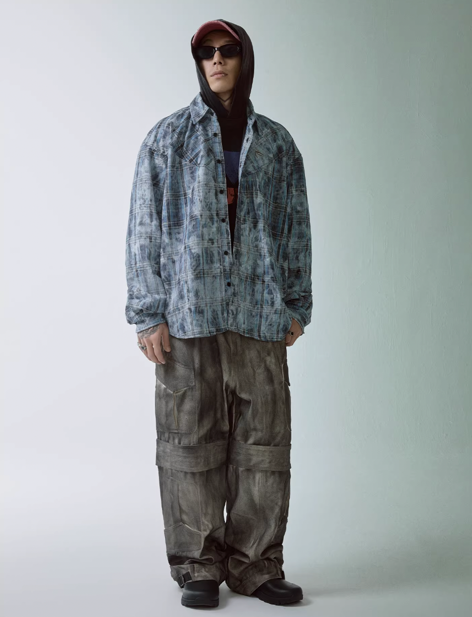 F2CE Plaid Mottled Long Sleeve Shirt