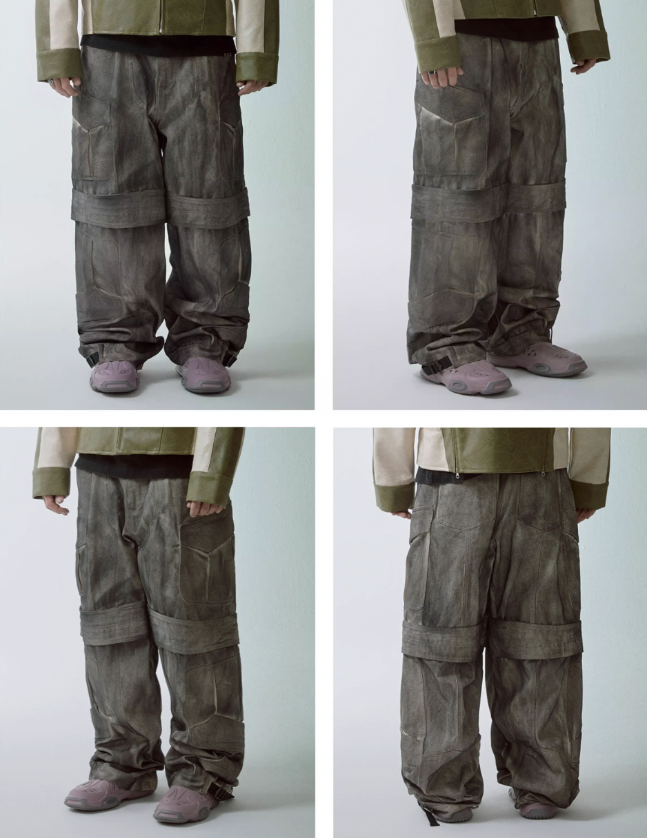 F2CE Dyed Dirty Symmetrical Work Baggy Cargo Pants