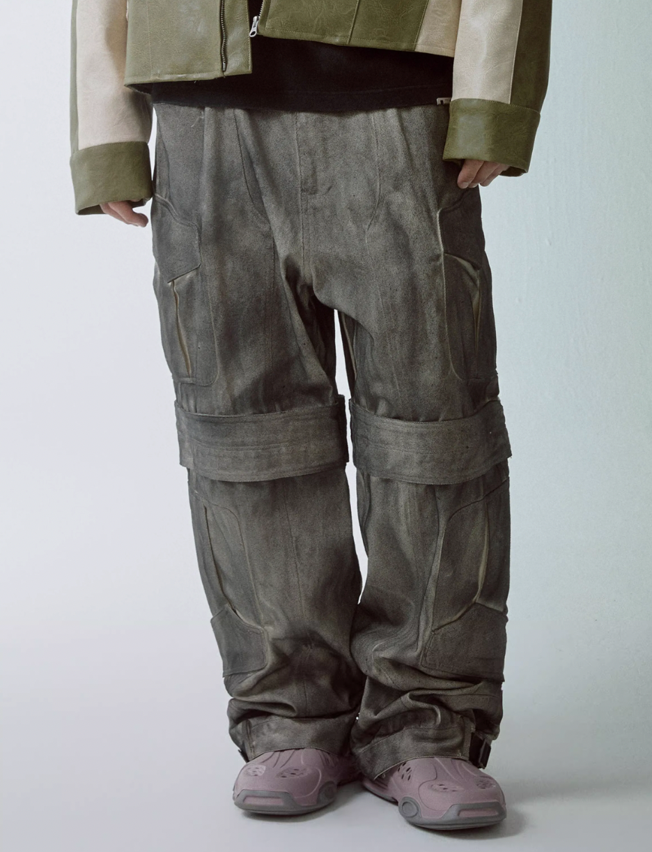 F2CE Dyed Dirty Symmetrical Work Baggy Cargo Pants
