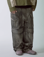 F2CE Dyed Dirty Symmetrical Work Baggy Cargo Pants