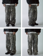 F2CE Printed Ink Splash Gradient Washed Baggy Jeans