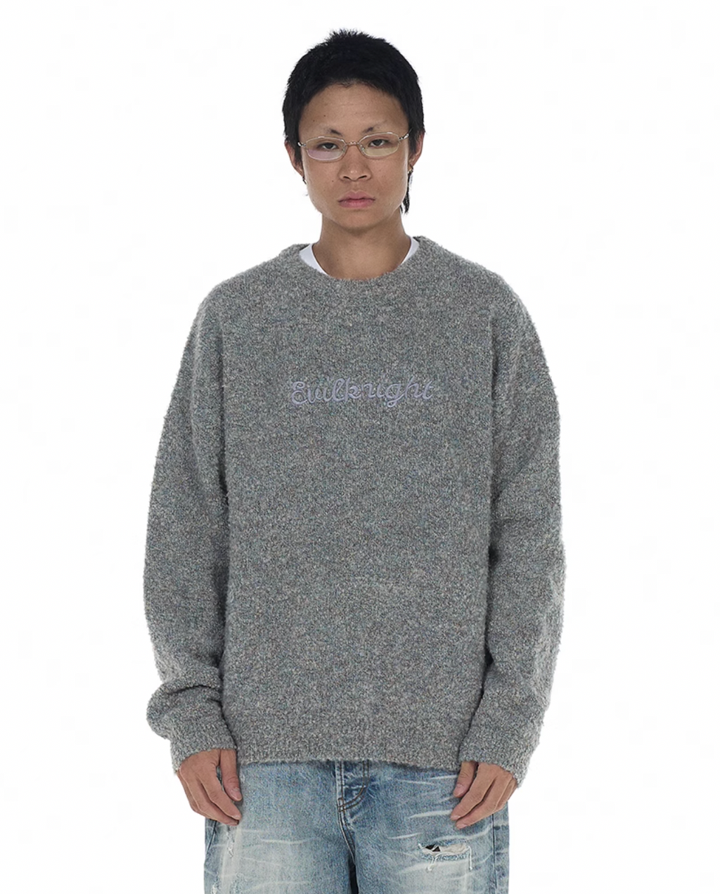 EVILKNIGHT(EK) Sweet Embroidered Custom Dyed Knit Sweater