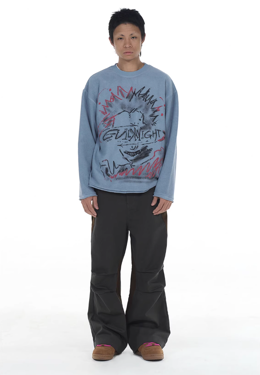 EVILKNIGHT(EK) Crazy Punk Printed Sweatshirt