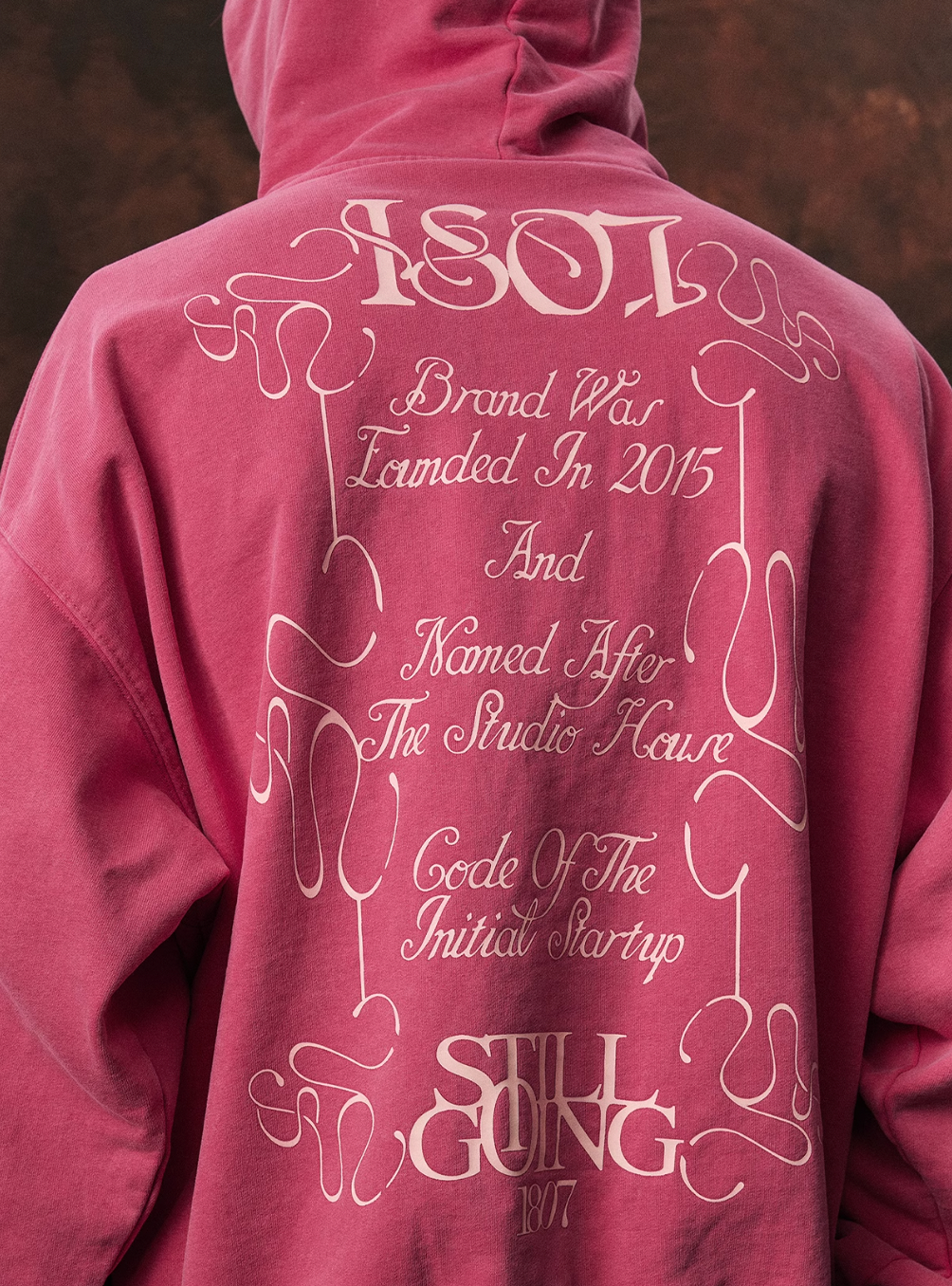 1807 STILL GOING Floral Print Washed Aged Hoodie