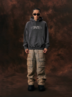 1807 STILL GOING Floral Print Washed Aged Hoodie