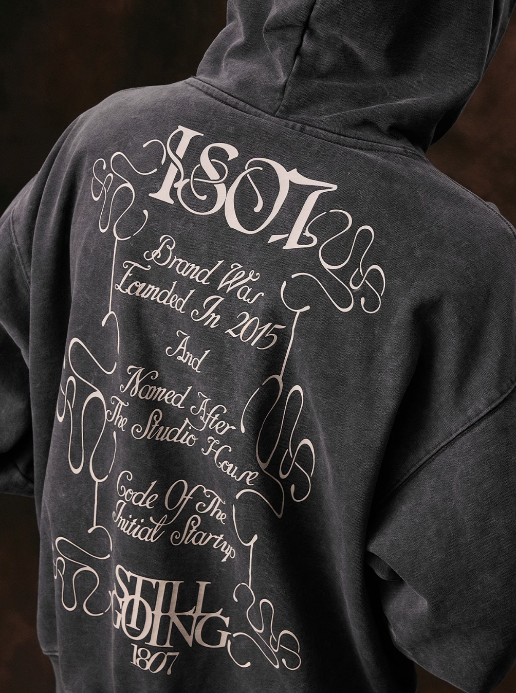 1807 STILL GOING Floral Print Washed Aged Hoodie