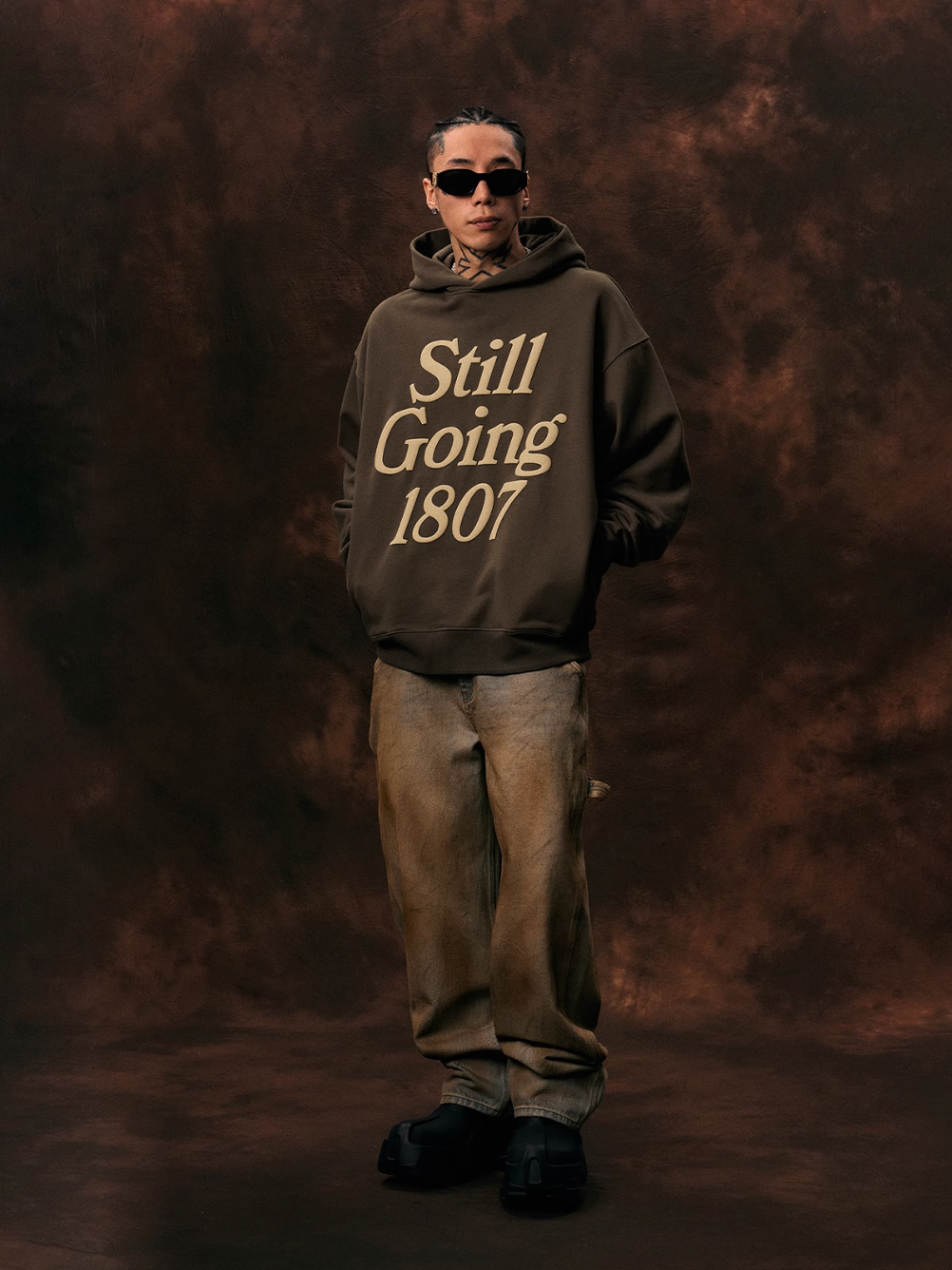 1807 STILL GOING Foam Print Hoodie